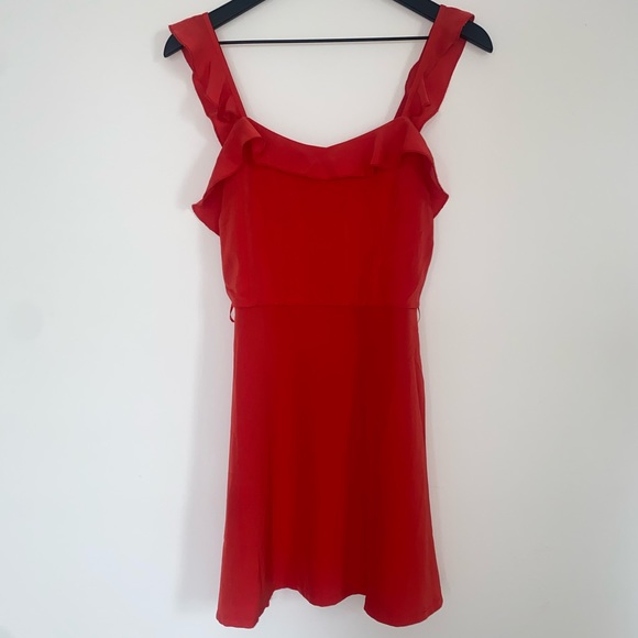 Peyton Ruffle Cami Dress In Poppy - Picture 4 of 7